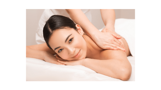 woman getting massage photo