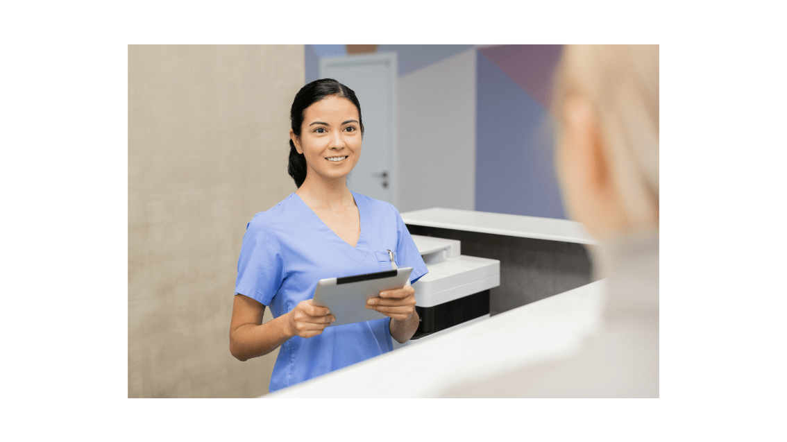 photo of new pactient checking in